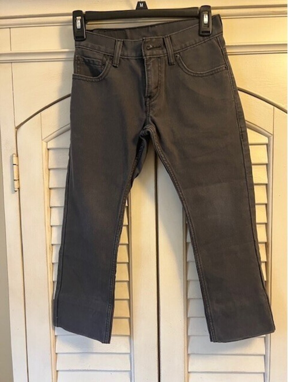 Boys Levi's 511 Jeans Size 8 Reg. Straight Leg Dark Grey - Skinny Fit